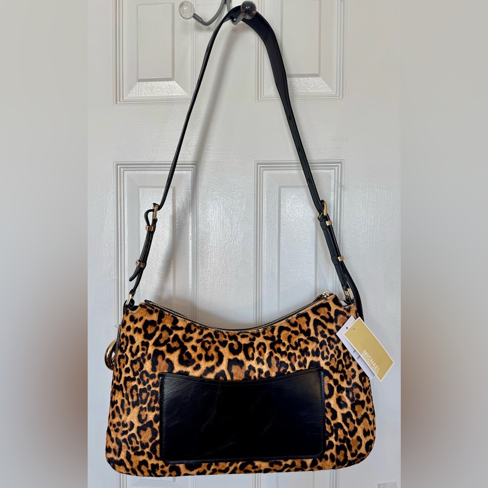 Michael Kors Nolita Medium Leopard Print Calf Hair Convertible Shoulder Bag NWT - Picture 7 of 16
